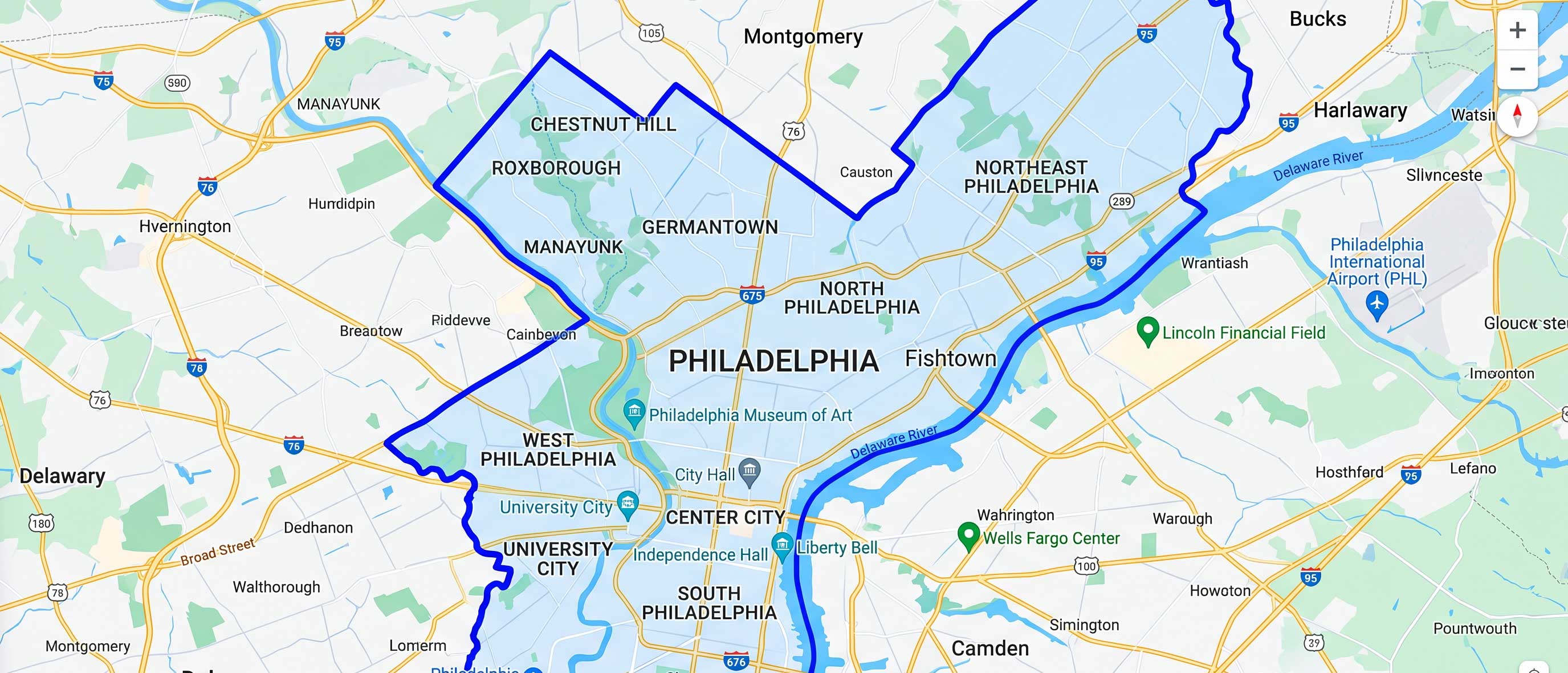 philadelphia county map